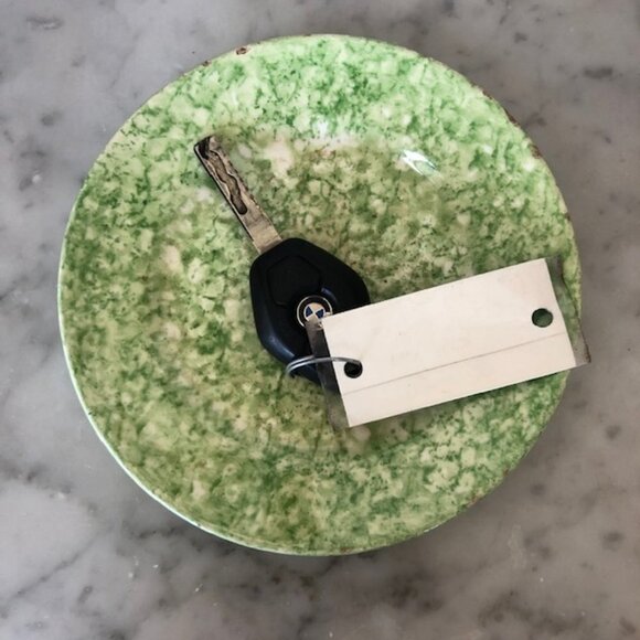 TIFFANY & CO STANGL Spongeware Hand Painted Green Caughley Plate Green … - Picture 3 of 14